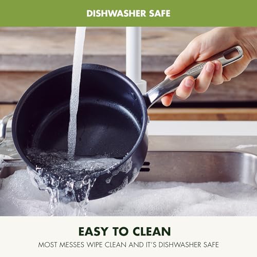 GreenPan Chatham Hard Anodized Ceramic Nonstick 3QT Saucepan with Lid W381
