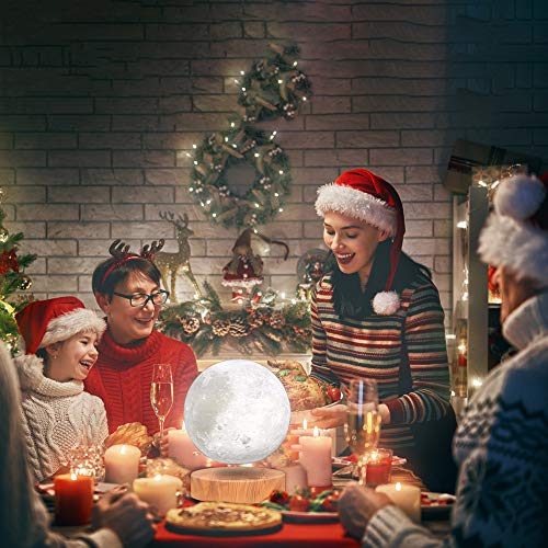 VGAzer Levitating Moon Lamp, Floating and Spinning LED Light, 3 Colors, Room Decor Q829