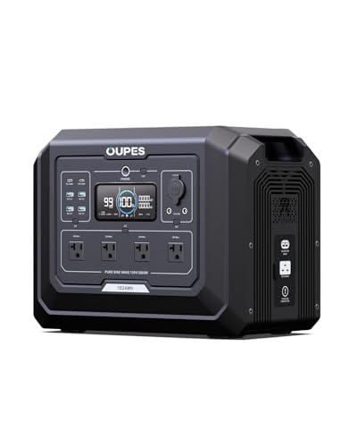 OUPES Mega 1 Portable Power Station 2000W, 1024Wh LiFePO4 Battery Generator M1225