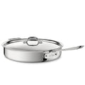 All-Clad D3 3-Ply Stainless Steel Sauté Pan 6 Quart Induction Oven Broiler Safe 600F Pots and Pans, Cookware Silver