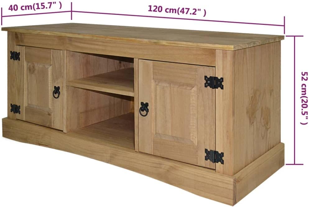Corner TV Stand with Storage, Mexican Pine Corona Range P37710