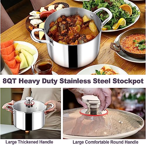 LIANYU 12QT 18/10 Stainless Steel Stock Pot with Lid V7290