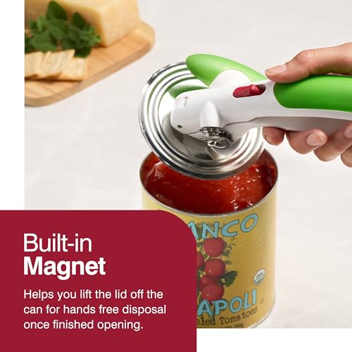 Zyliss Lock N' Lift Manual Can Opener with Lid Lifter Magnet, Red L7017