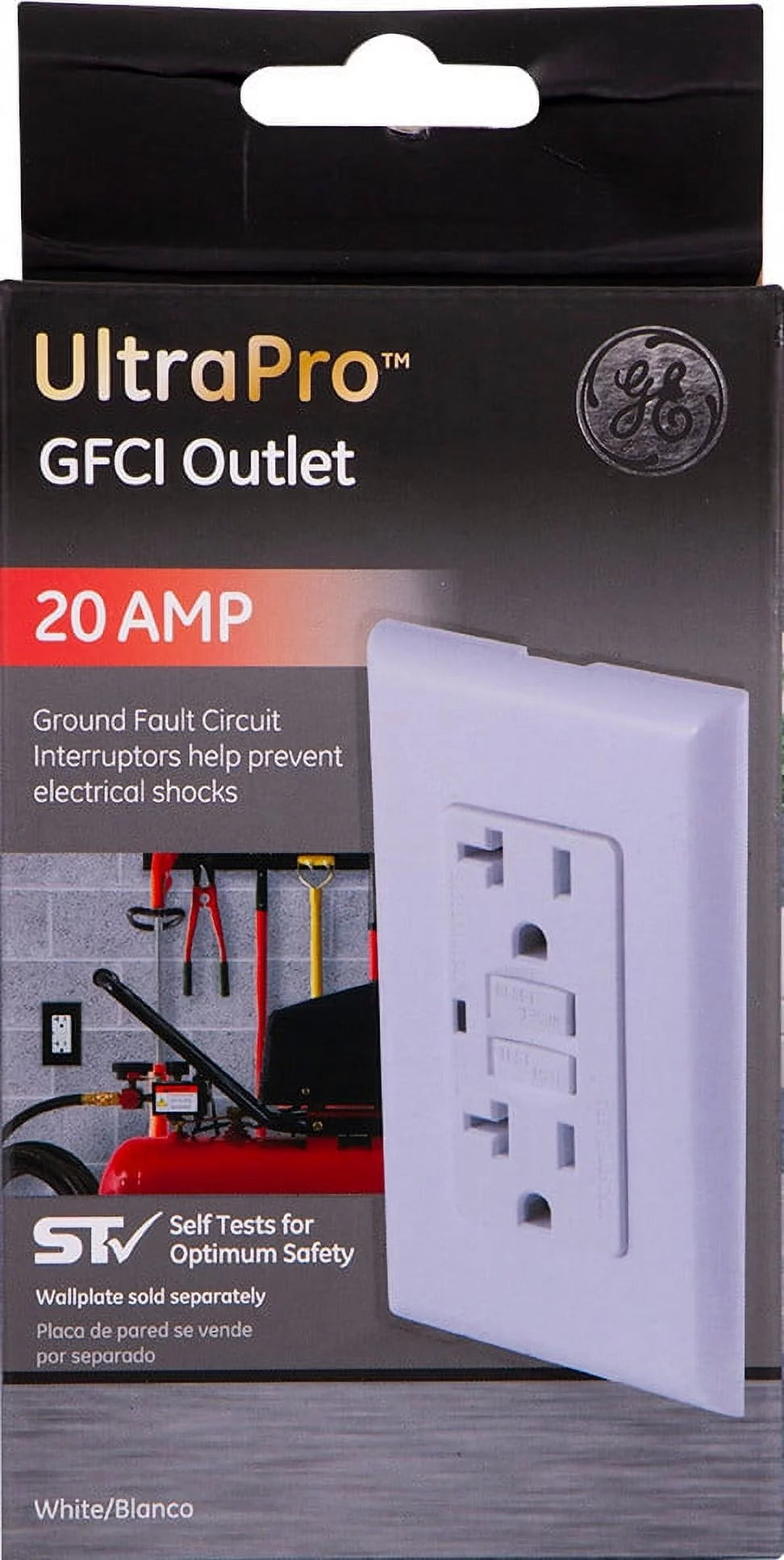 GE UltraPro 20A GFCI Outlet, White P3416