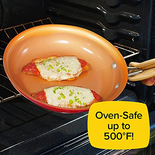Red Copper 10 Inch Ceramic Non-Stick Fry Pan Skillet by BulbHead B658914
