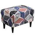 Stretch Ottoman Cover Rectangular Storage Ottoman Slipcover with Non-Slip Elastic Bottom, Printed Footrest Stool Protector Covers Ottoman Slipcovers for Foot Stool,Style n
