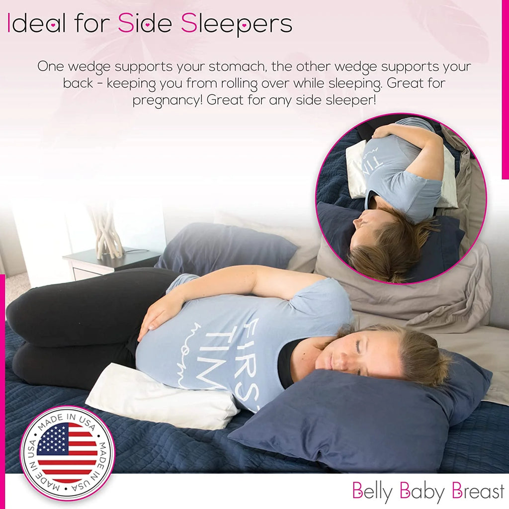 Pregnancy Wedge Pillow Set for Side Sleeping, Supports Front and Back E16999
