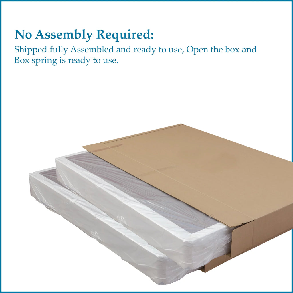 Wayton 4" Split Fully Assembled Wood Box Spring for Twin Mattress, White O977458