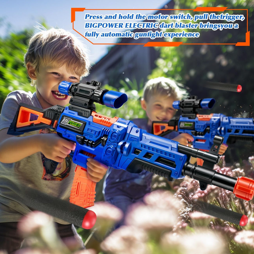 Bigpower Electric Kids Toy Sniper Rifle with Scope Tactical Vest Kit, 4 in 1 Automatic Dart Gun for Boys 8-12 D503376