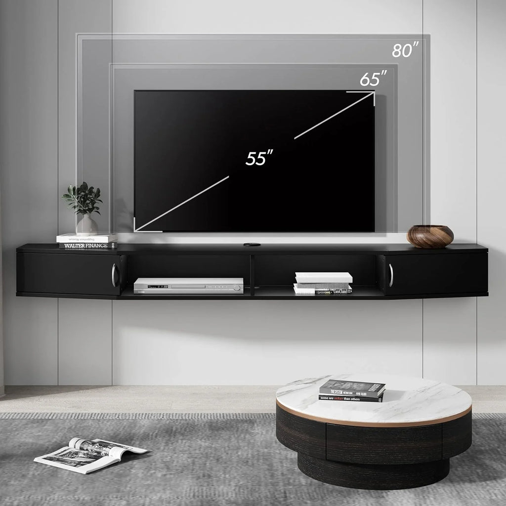 Floating TV Stand with Cabinet, Wall Mounted, 70'' Y5510