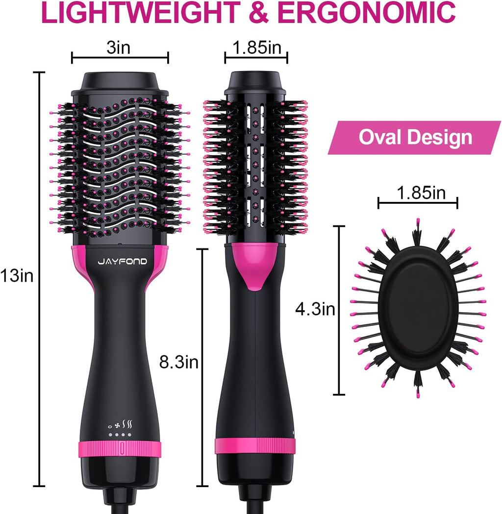 Professional 4 in 1 Hot Negative Ion Anti-Frizz Blowout Hair Dryer Brush D6604