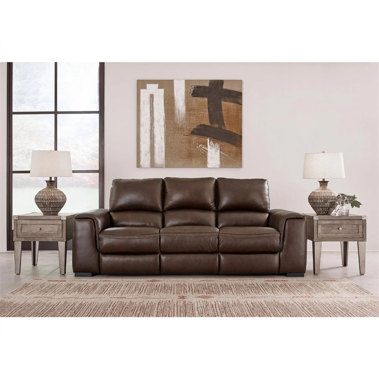 Ashley Furniture Alessandro Leather Power Reclining Sofa with Headrest E2354