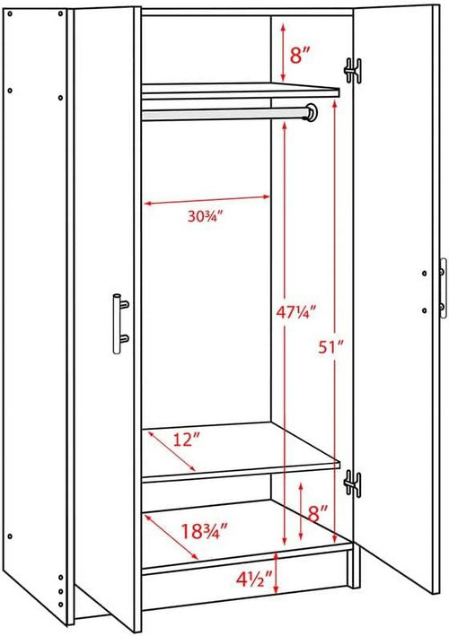 32" Espresso Wardrobe Armoire D640