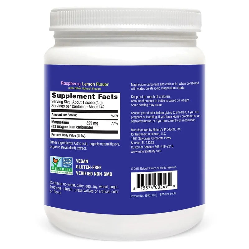 Natural Vitality Calm Magnesium Citrate Supplement Raspberry-Lemon 20 oz F980971