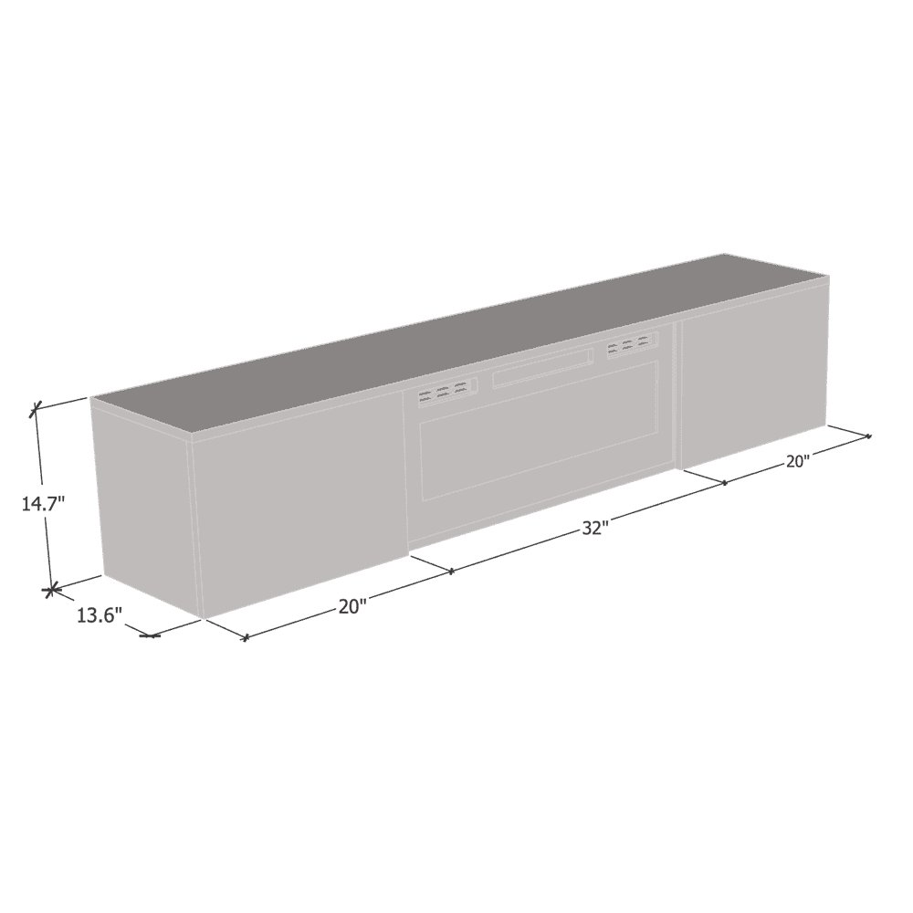 Cali BL-EF Floating Fireplace TV Stand for TVs up to 80", 72" Entertainment Center P21935