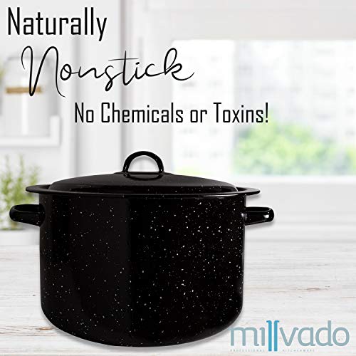 Granite 12 Qt Stockpot with Lid, Nonstick Enamel Cookware Q566222