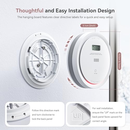 Smoke & Carbon Monoxide Detector Combo, 10-Year Battery, LCD Display, 1 Pack U630