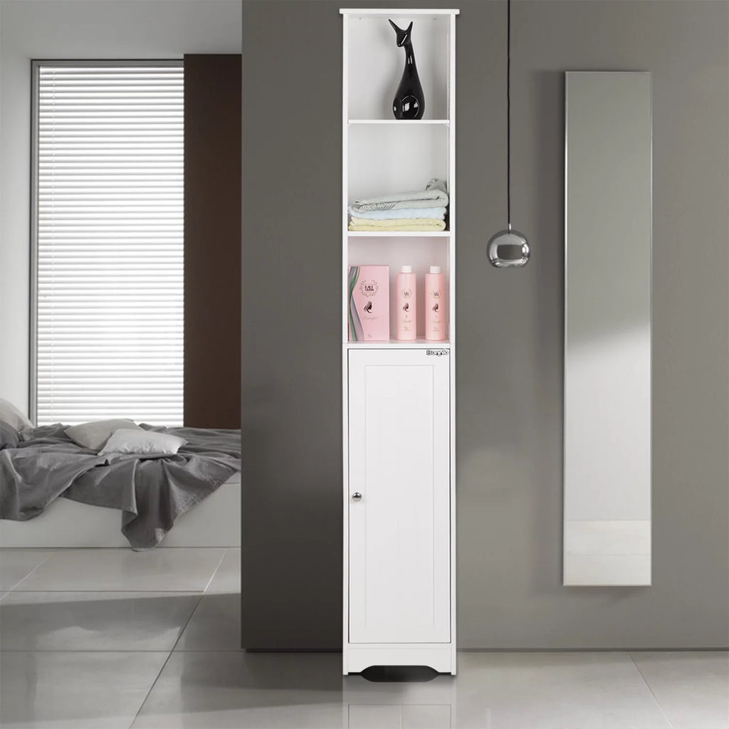 VINGLI 67" Tall Narrow Bathroom Storage Cabinet White T475
