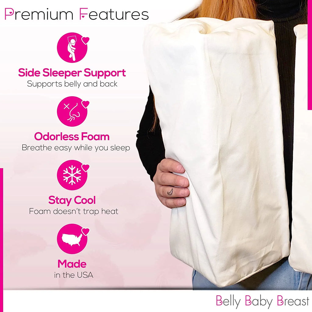 Pregnancy Wedge Pillow Set for Side Sleeping, Supports Front and Back E16999