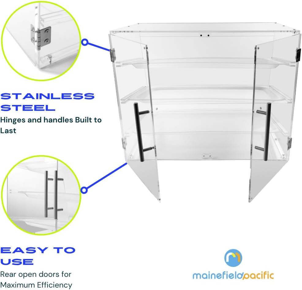 3-Tier Commercial Countertop Pastry Display Case with Rear Door T132727