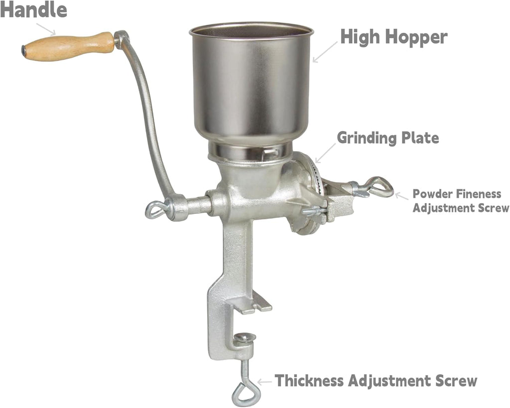 High Hopper Cast Iron Manual Grain Mill for Wheat Corn Coffee V573
