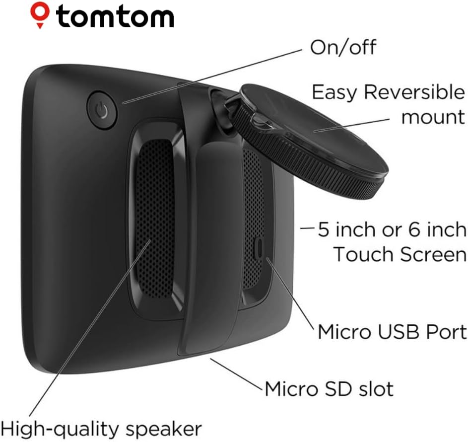 TomTom Go Comfort 5 Inch GPS Navigation Device with Wi-Fi Updates and Real-Time Traffic D4699