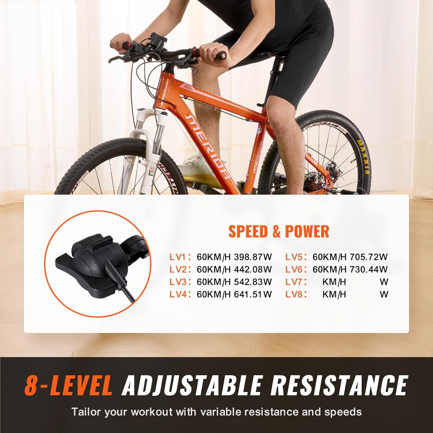 VEVOR Bike Trainer Stand, Magnetic, 8 Resistance Levels, for 26"-29" Wheels T106