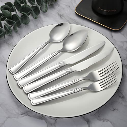 24-Piece Stainless Steel Silverware Set with Steak Knives, Service for 4 X313266