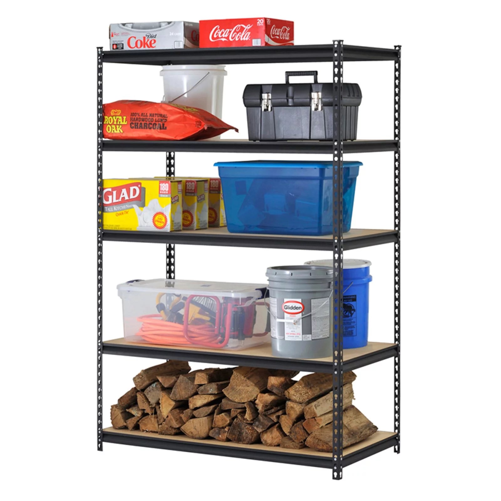 Muscle Rack 48"W x 18"D x 72"H 5-Tier Steel Shelving, Black M982159