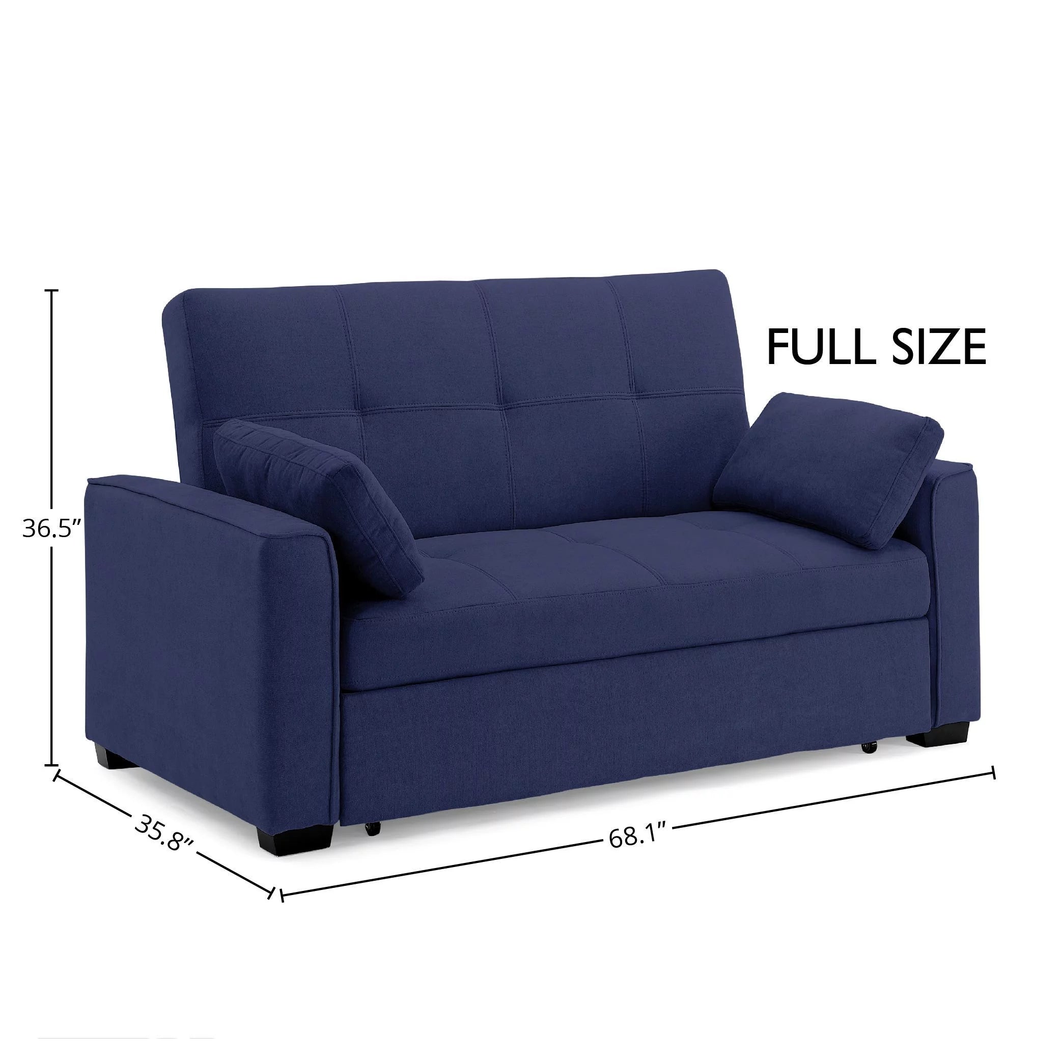 Nantucket Pull-Out Chenille Sleeper Sofa, Full Size, Navy S811288