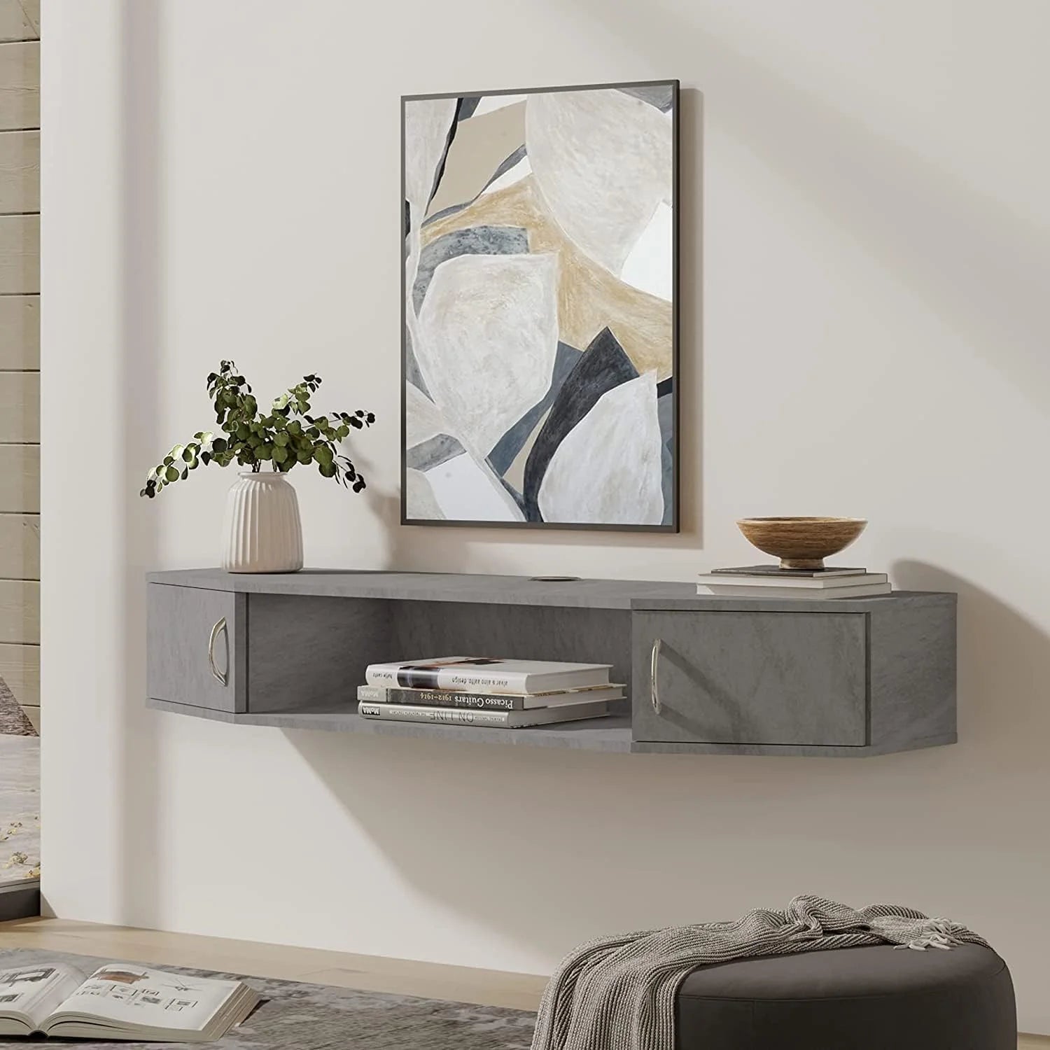 Floating TV Stand with Cabinet, Wall Mounted, 70'' Y5510