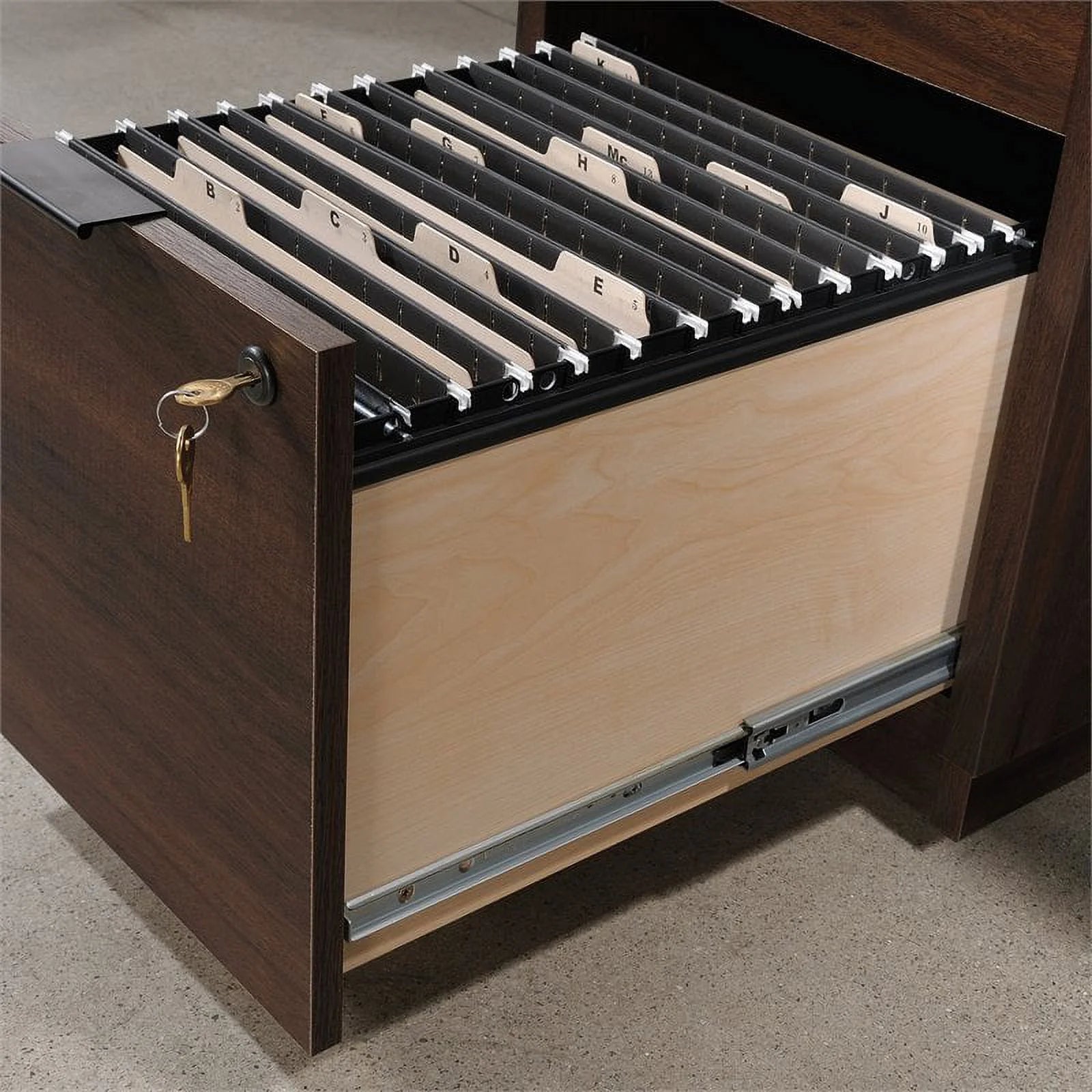 Pemberly Row 72" Wooden Computer Desk in Spiced Mahogany M418710