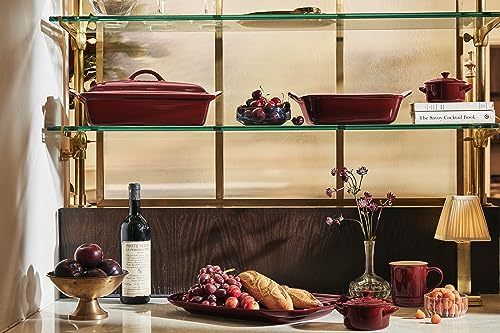 Le Creuset Stoneware Heritage Covered Rectangular Casserole, 4 qt., Rhone V7947