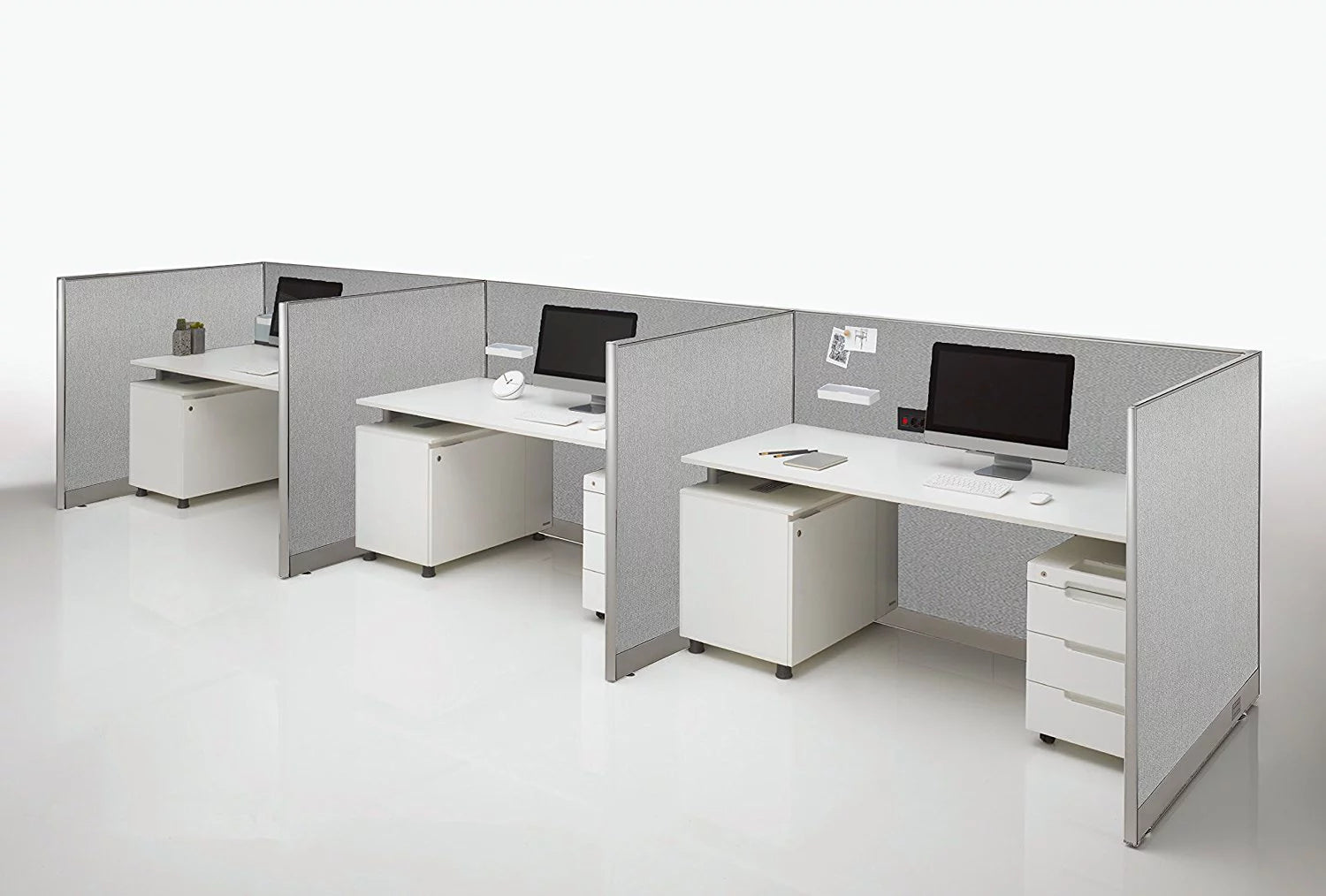 GOF Office Cubicle Double 4 Stations 60D x 96W x 72H B296