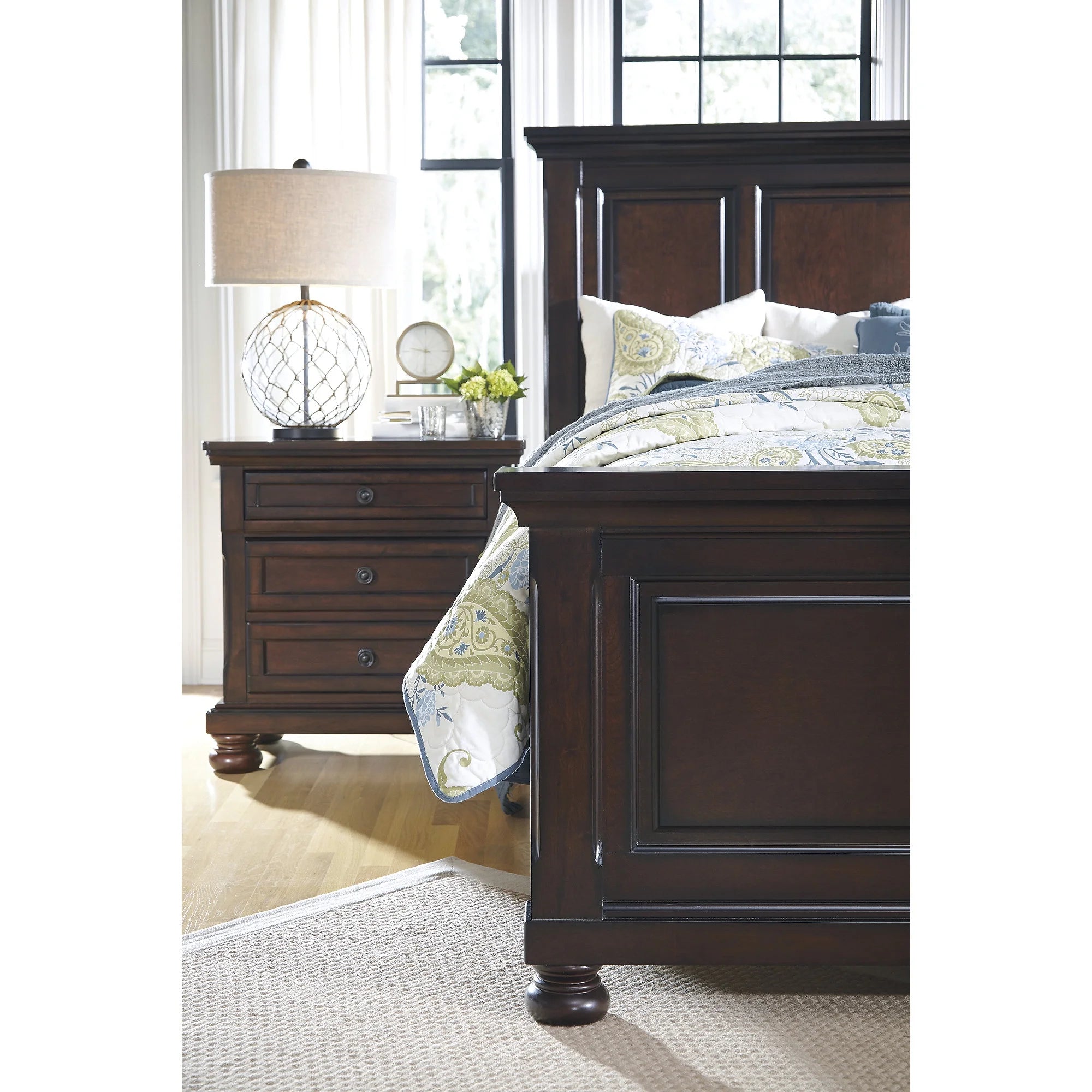 Signature Design by Ashley Porter 2 Drawer Nightstand, Dark Brown U39224